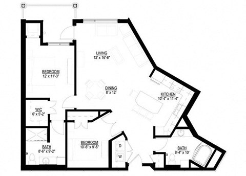 2 Bedroom Floor Plan